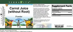 Label for Carrot Juice (without Root) Powder