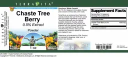 Label for Chaste Tree Berry 0.5% Extract Powder