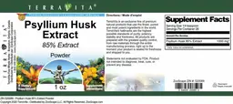 Label for Psyllium Husk Extract 85% Extract Powder