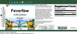 Label for Feverfew 0.8% Extract Powder