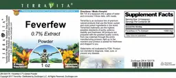 Label for Feverfew 0.7% Extract Powder