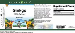Label for Ginkgo 12% Extract Powder