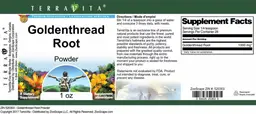 Label for Goldenthread Root Powder