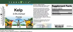 Label for Kelp 0.5% Extract Powder