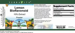 Label for Lemon Bioflavonoid 10% Extract Powder