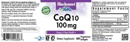 Label for CoQ10 100 mg