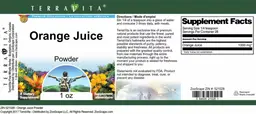 Label for Orange Juice Powder