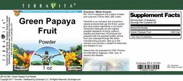 Label for Green Papaya Fruit Powder