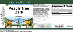 Label for Peach Tree Bark Powder