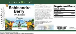 Label for Schisandra Berry 9% Extract Powder