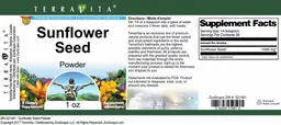 Label for Sunflower Seed Powder