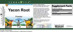 Label for Yacon Root Powder