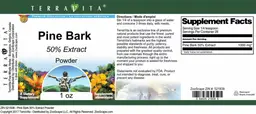 Label for Pine Bark 50% Extract Powder