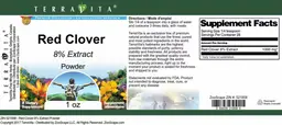 Label for Red Clover 8% Extract Powder