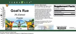 Label for Goat's Rue 3% Extract Powder