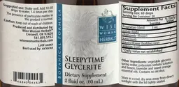 Label for Sleepytime Glycerite