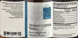 Label for Spring Cider Tonic