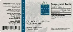 Label for Caulophyllum Tha. Blue Cohosh