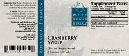 Label for Cranberry Syrup