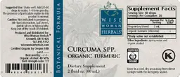 Label for Curcuma Spp. Organic Turmeric
