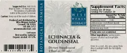Label for Echinacea & Goldenseal