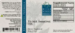 Label for Elder Immune Tea