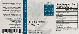 Label for Fire Cider Tonic