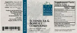 Label for Echinacea & Boneset Compound