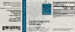 Label for Gentiana Lut. Gentian