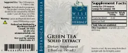 Label for Green Tea Solid Extract