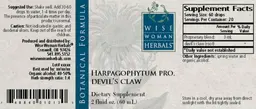 Label for Harpagophytum Pro. Devil's Claw