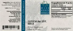 Label for Lepidium Spp. Maca