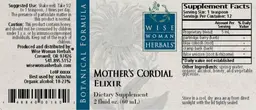 Label for Mother's Cordial Elixir