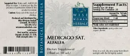 Label for Medicago Sat. Alfalfa