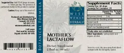 Label for Mother's Lactaflow