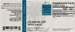 Label for Ocimum Spp. Holy Basil