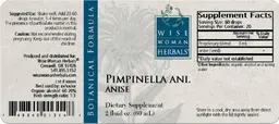 Label for Pimpinella Ani. Anise