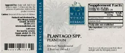 Label for Plantago Spp. Plantain