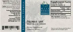 Label for Prunus Spp. Wild Black Cherry