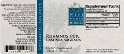 Label for Rhamnus Pur. Cascara Sagrada