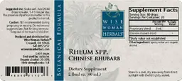 Label for Rheum Spp. Chinese Rhubarb