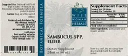 Label for Sambucus Spp. Elder