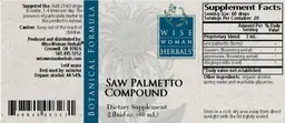Label for Saw Palmetto Compound