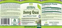Label for Dong Quai 530 mg