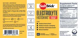 Label for SaltStick Electrolyte Fastchews Tropical Mango