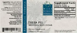 Label for Thuja Pli. Western Red Cedar