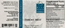 Label for Throat Mist