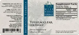 Label for Tussilago Far. Coltsfoot