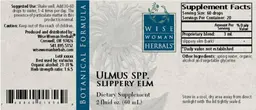 Label for Ulmus Spp. Slippery Elm