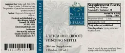 Label for Urtica Dio. (Root) Stinging Nettle